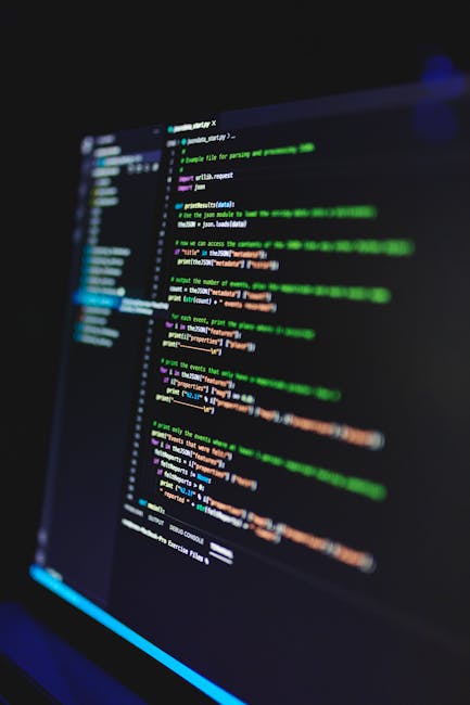 A computer screen displaying a code editor with HTML and CSS code visible. The code includes tags such as <html>, <head>, <title>, <link>, and <meta>, with syntax highlighting in various colors. The b